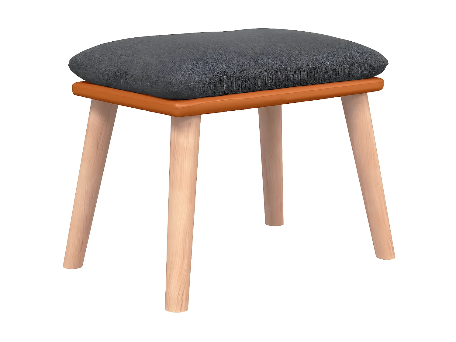 Voetenbank 45x29,5x35 cm stof en kunstleer donkergrijs NL493728