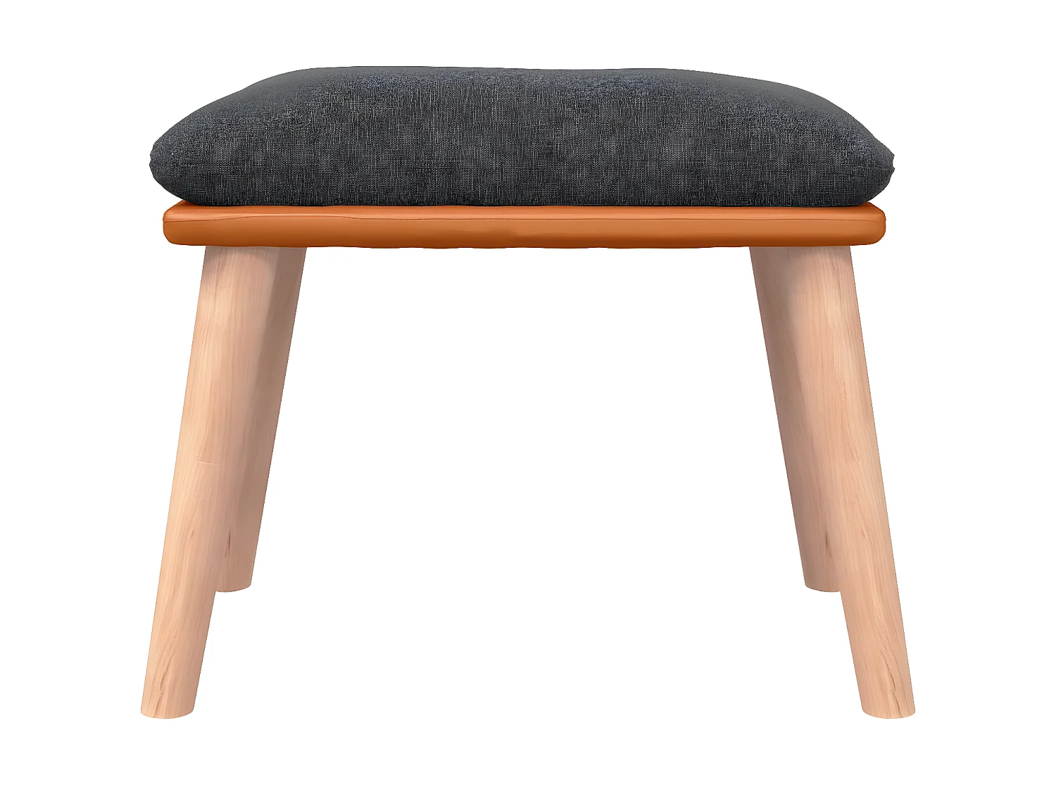 Voetenbank 45x29,5x35 cm stof en kunstleer donkergrijs NL493728