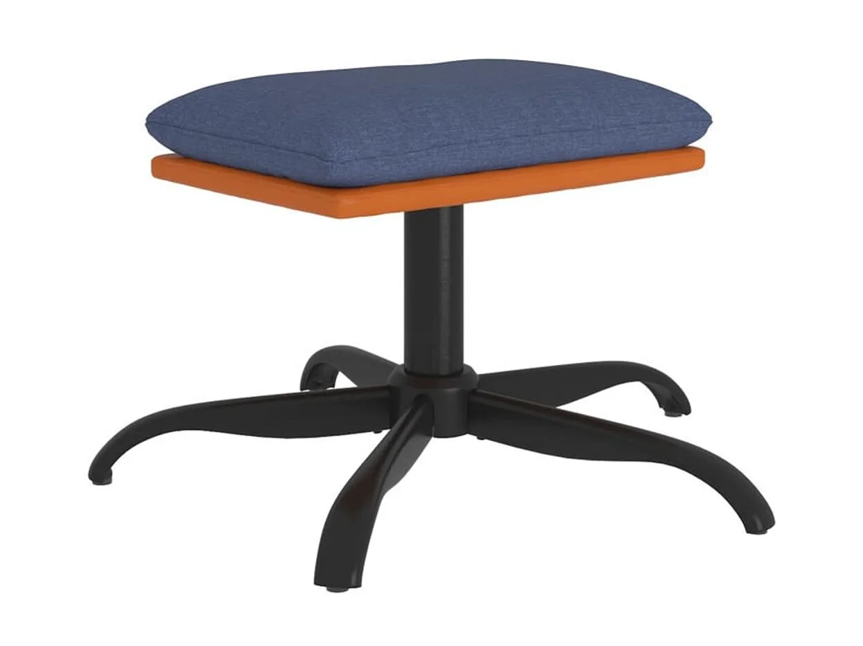 Repose-pied Bleu 60x60x36 cm Tissu et similicuir LQF65489