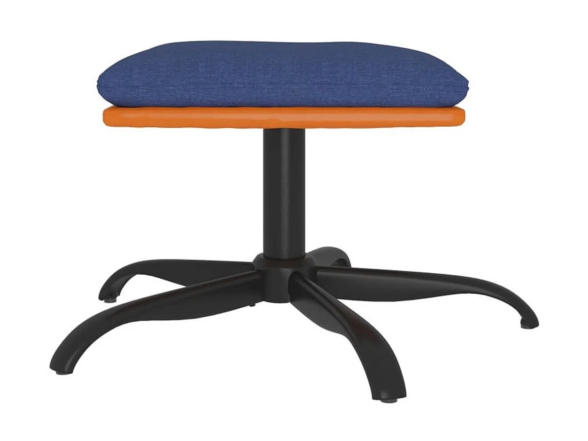 Repose-pied Bleu 60x60x36 cm Tissu et similicuir LQF65489