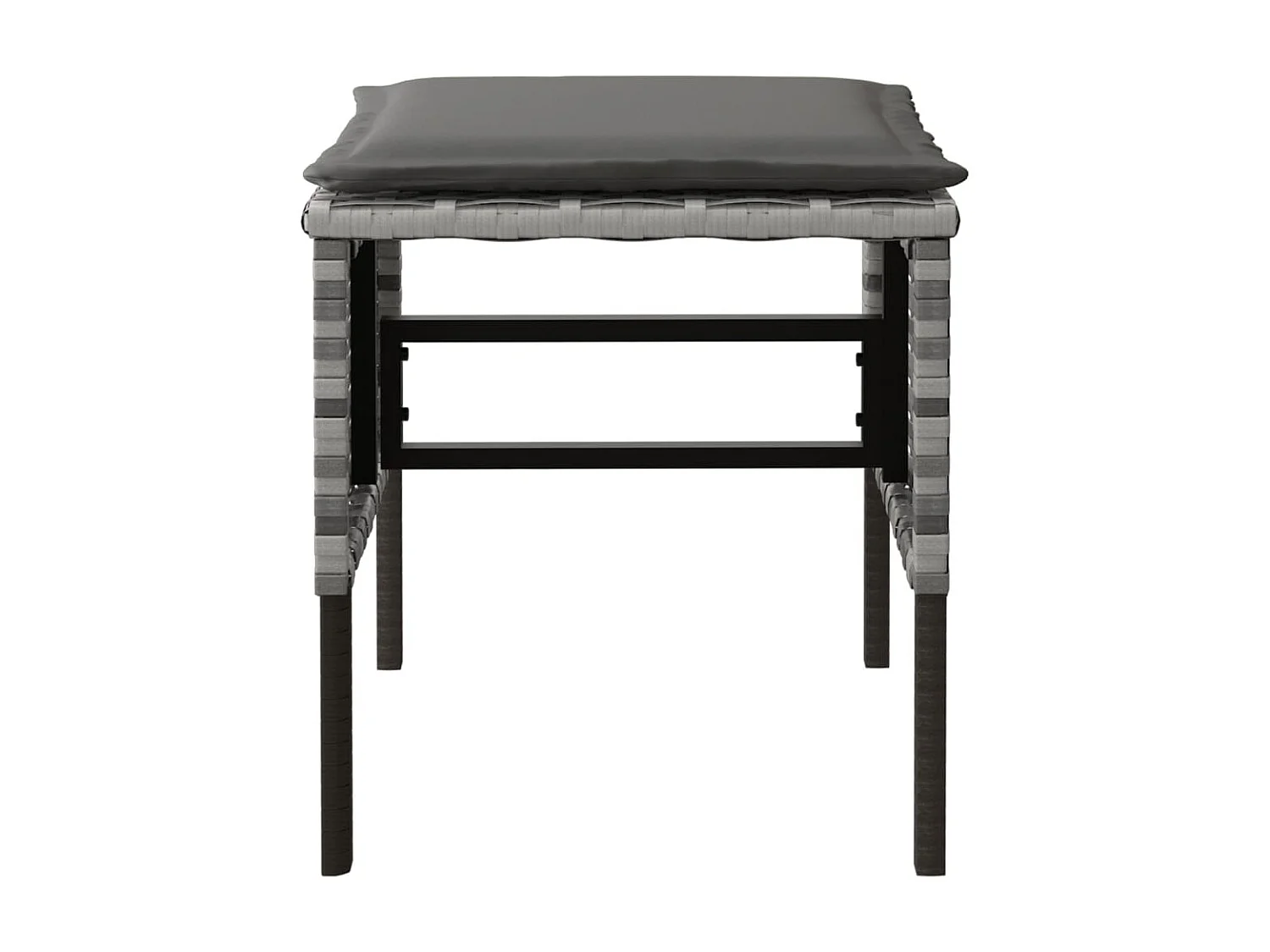 Repose-pieds de jardin avec coussins 4 pcs Gris Résine tressée LQF41474