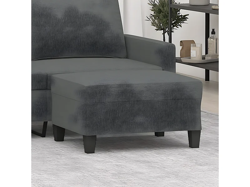 Reposapiés de tela gris oscuro 70x55x41 cm ES31143