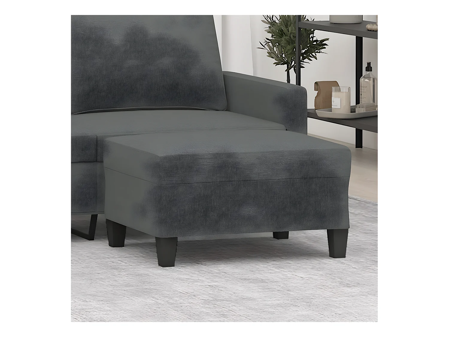 Repose-pied Gris foncé 70x55x41 cm Tissu LQF98155