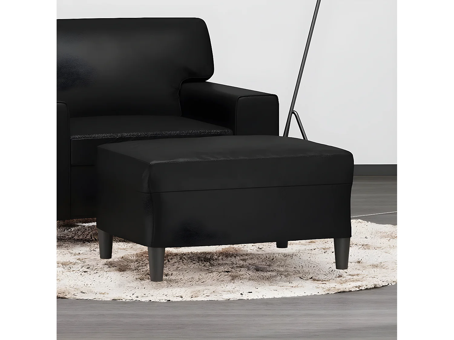 Repose-pied Noir 70x55x41 cm Similicuir LQF71498