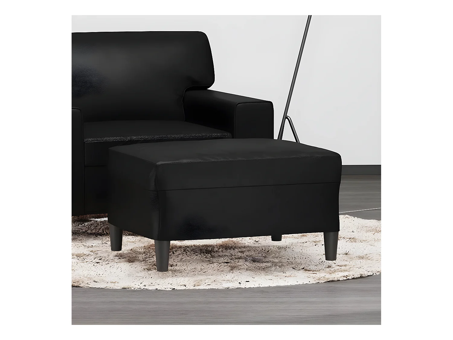 Repose-pied Noir 70x55x41 cm Similicuir LQF71498