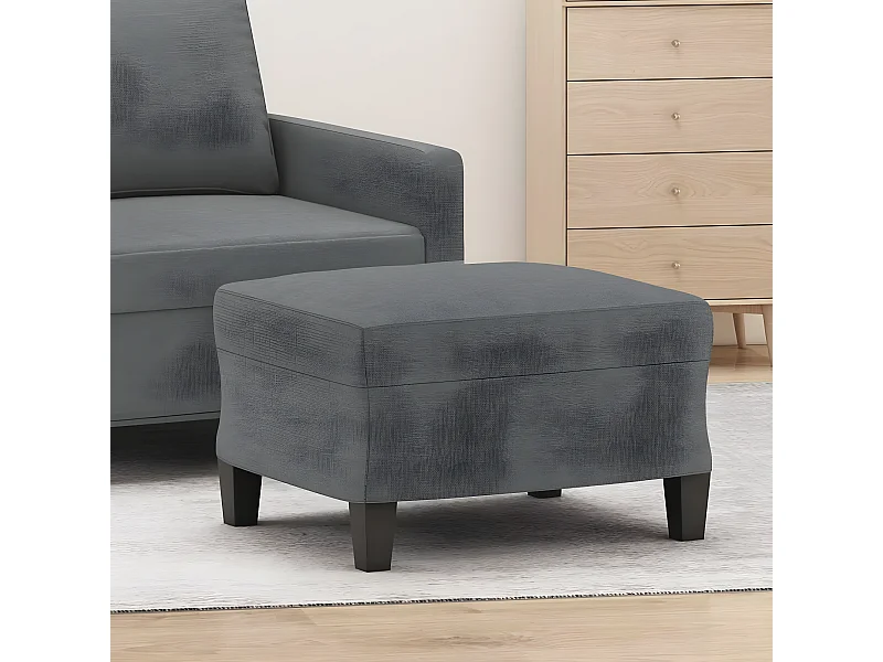 Reposapiés de tela gris oscuro 60x50x41 cm ES36098