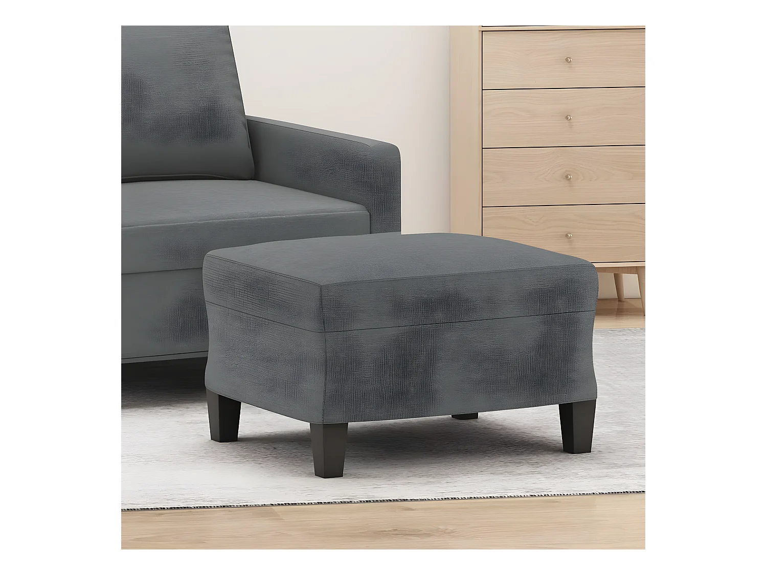Repose-pied Gris foncé 60x50x41 cm Tissu LQF25515