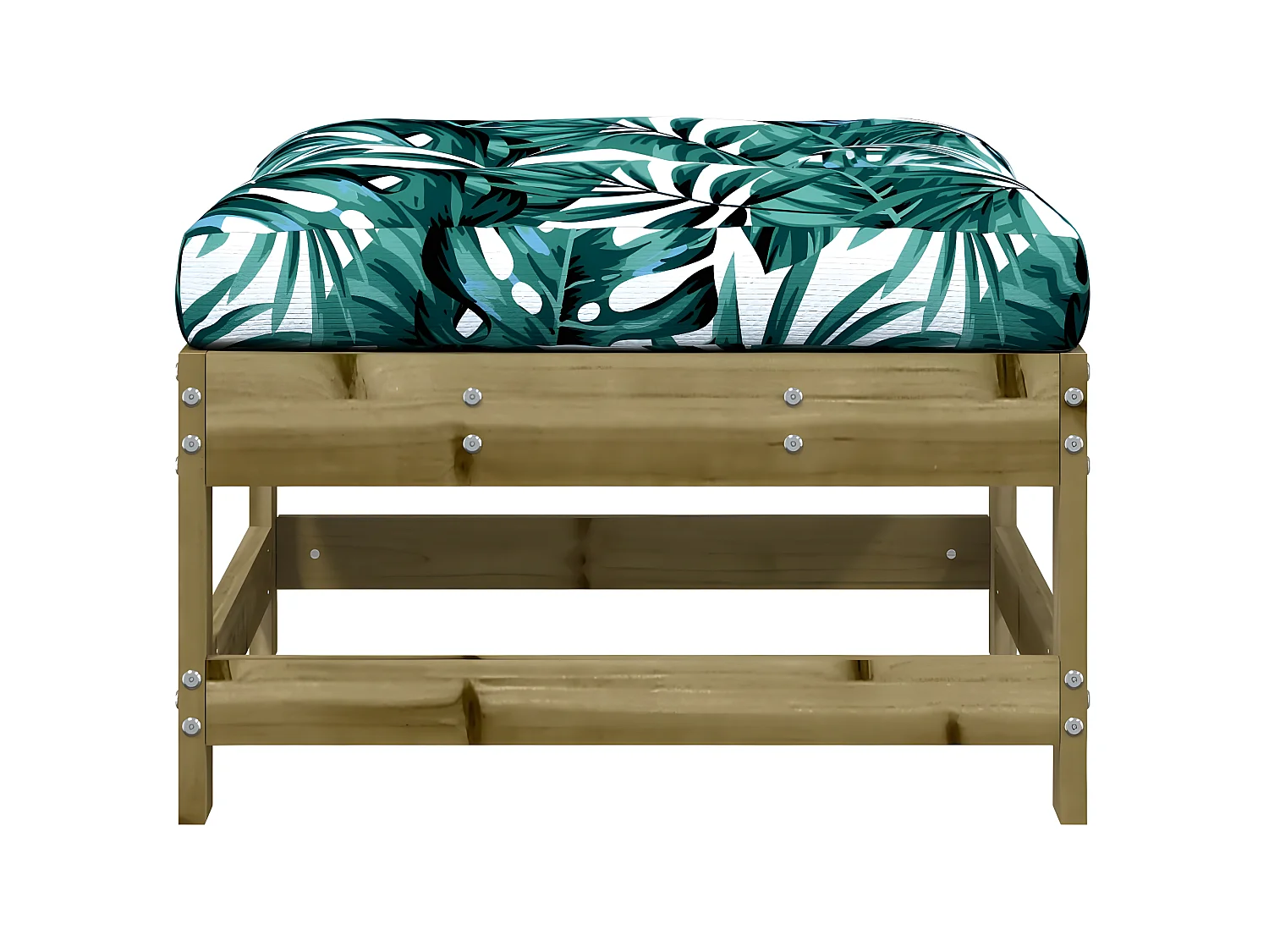 Reposapiés de jardín con cojín madera de pino impregnada ES79740