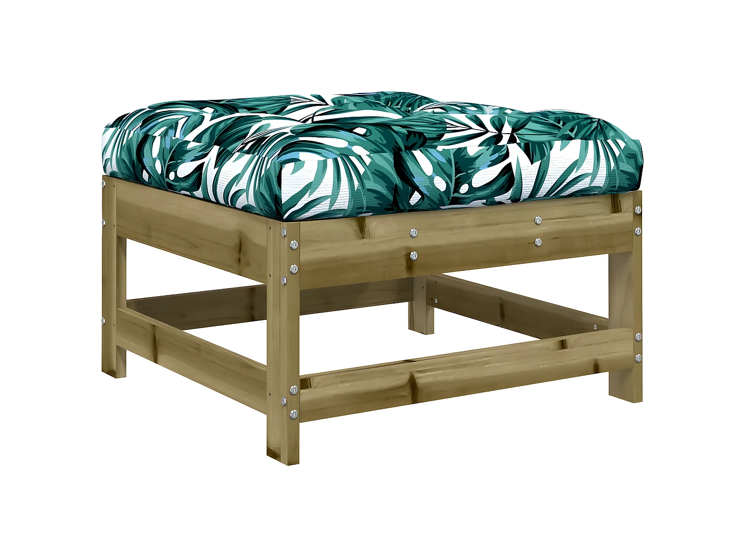 Reposapiés de jardín con cojín madera de pino impregnada ES79740
