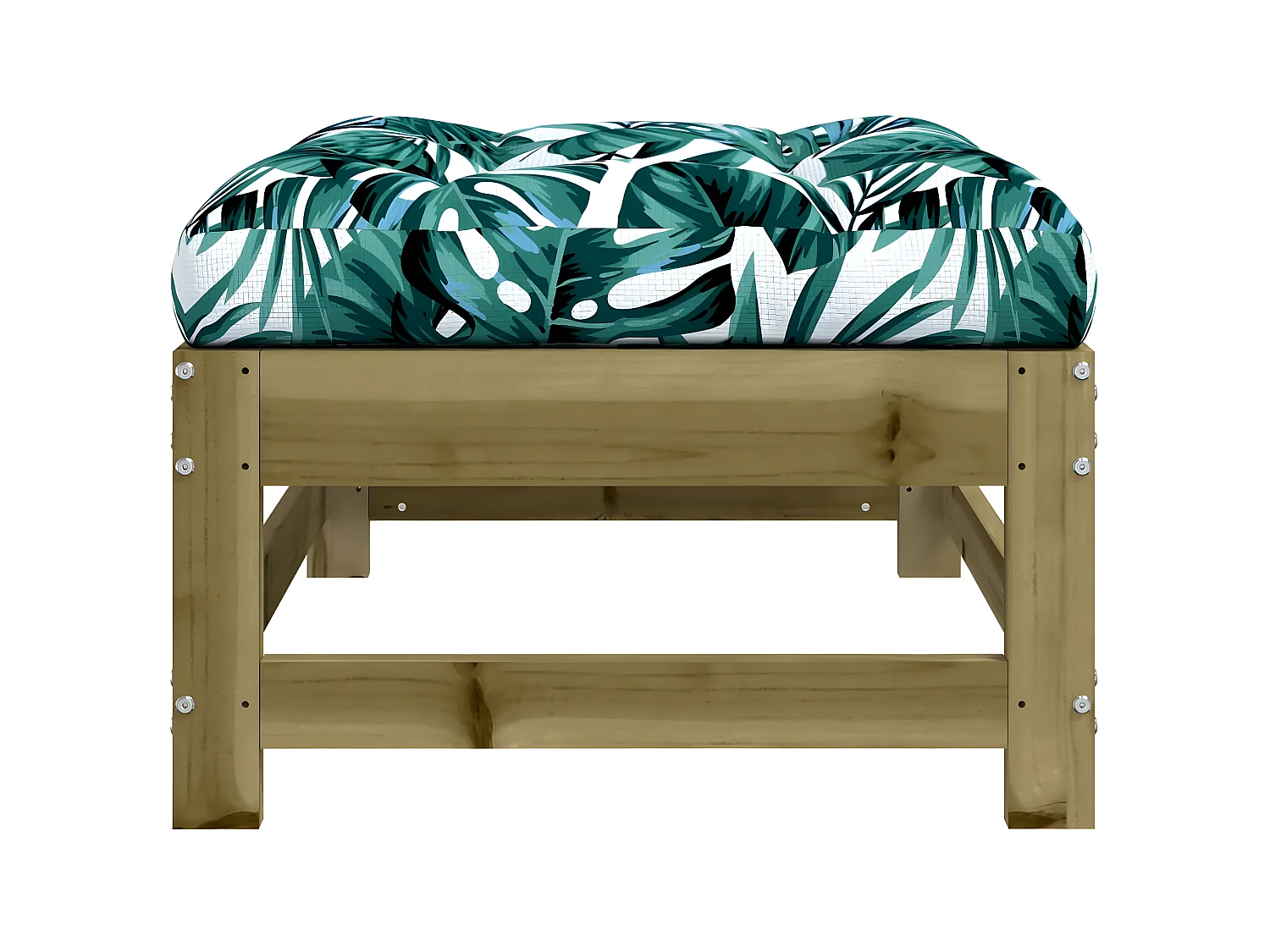 Reposapiés de jardín con cojín madera de pino impregnada ES79740