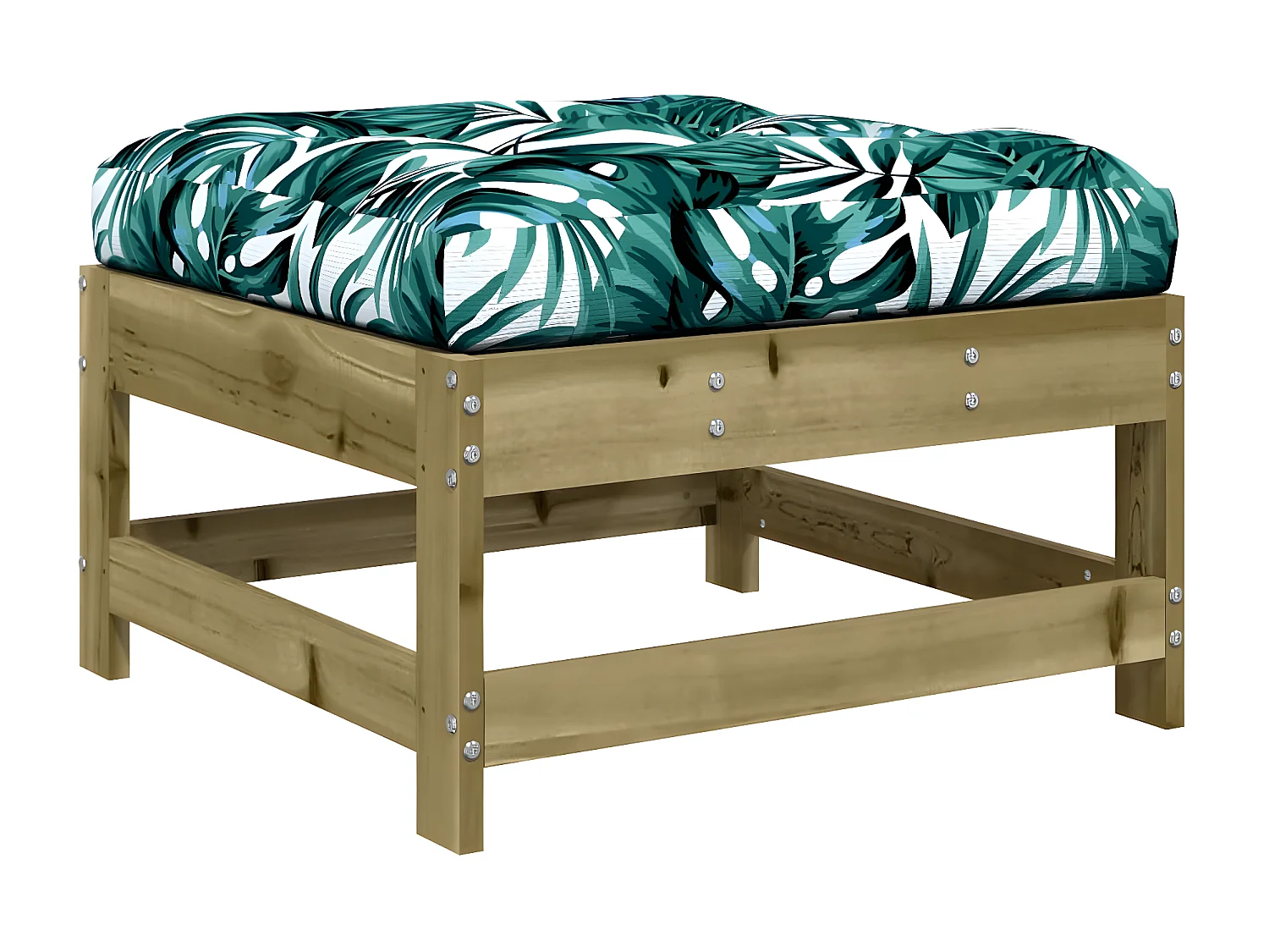 Reposapiés de jardín con cojín madera de pino impregnada ES79740