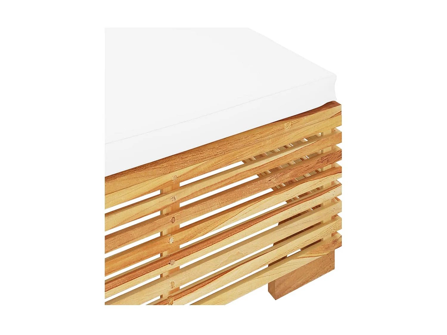 Repose-pied de jardin avec coussin crème Bois de teck massif LQF12113