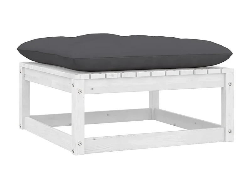 Reposapiéss de jardín con cojines madera maciza de pino blanco ES10316