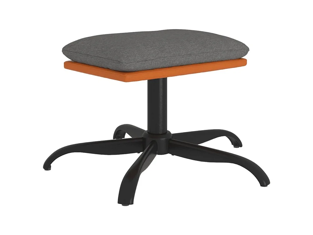 Voetenbank 60x60x36 cm stof en kunstleer lichtgrijs NL224534