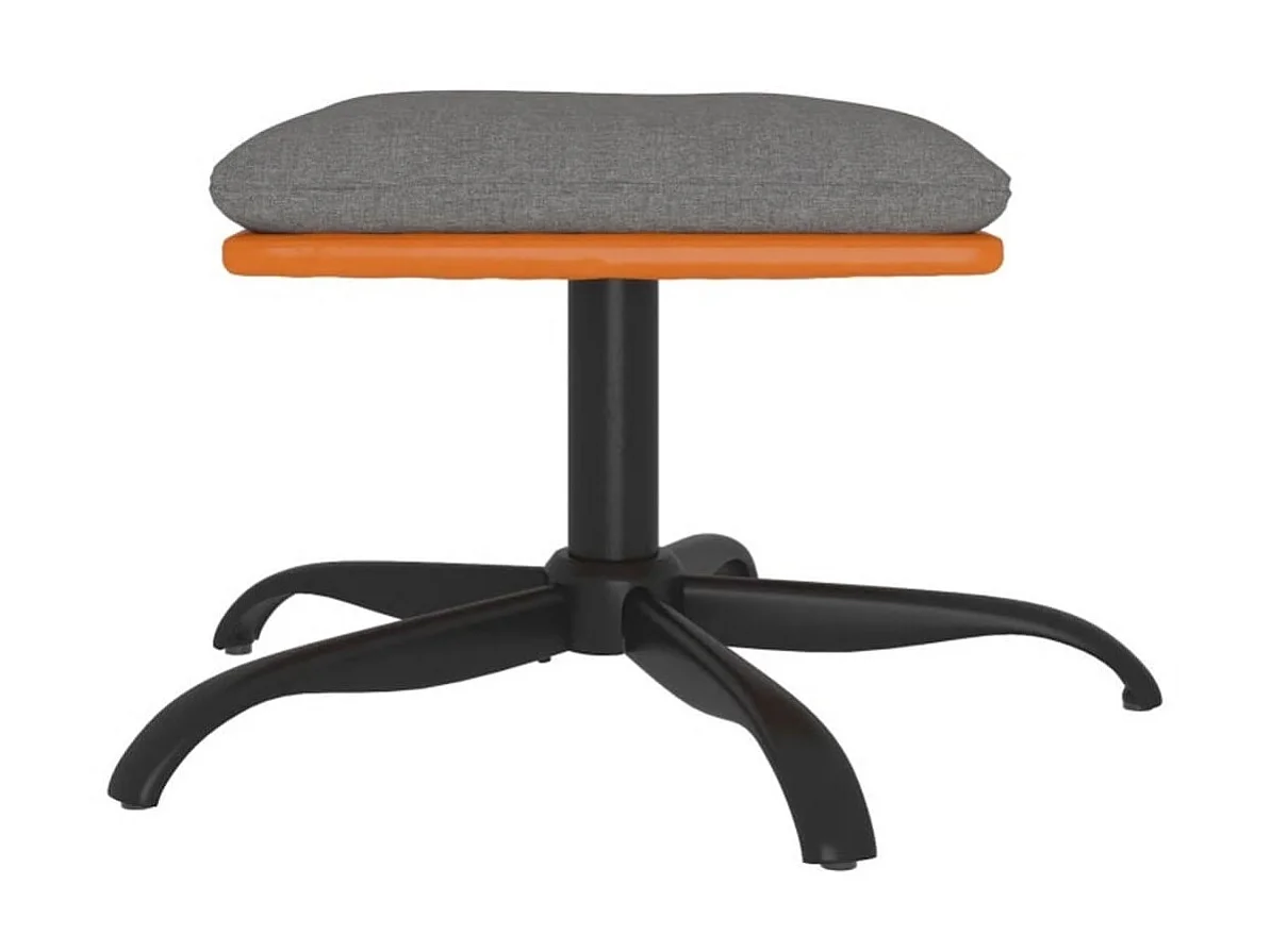 Voetenbank 60x60x36 cm stof en kunstleer lichtgrijs NL224534