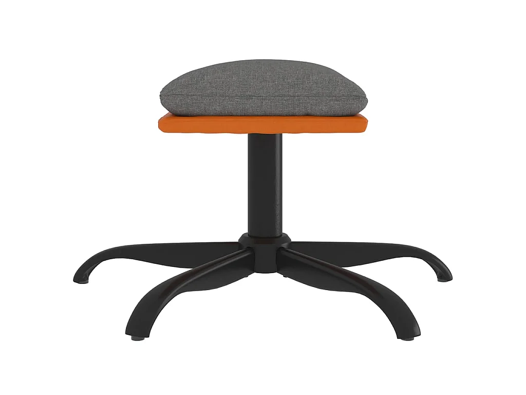 Voetenbank 60x60x36 cm stof en kunstleer lichtgrijs NL224534