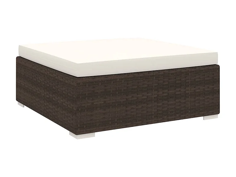 Repose-pied sectionnel 1 pc avec coussin Résine tressée Marron LQF59227