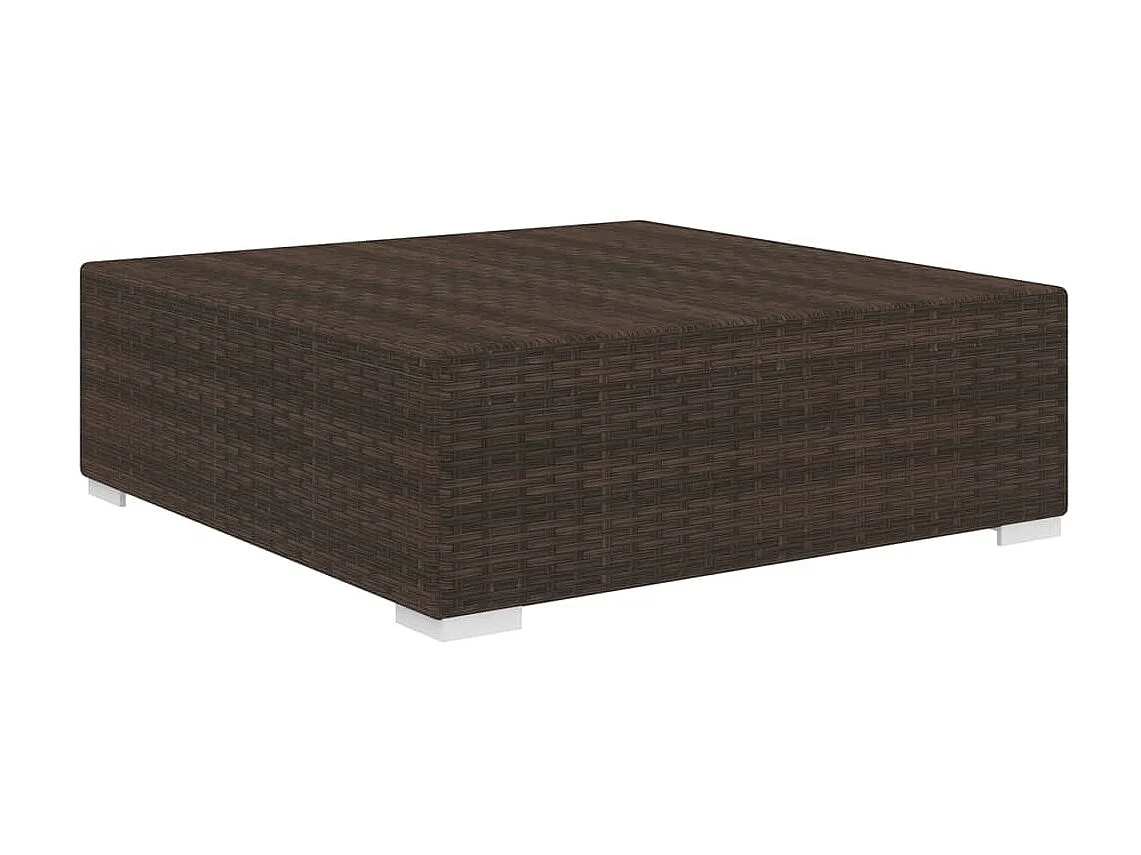Repose-pied sectionnel 1 pc avec coussin Résine tressée Marron LQF59227