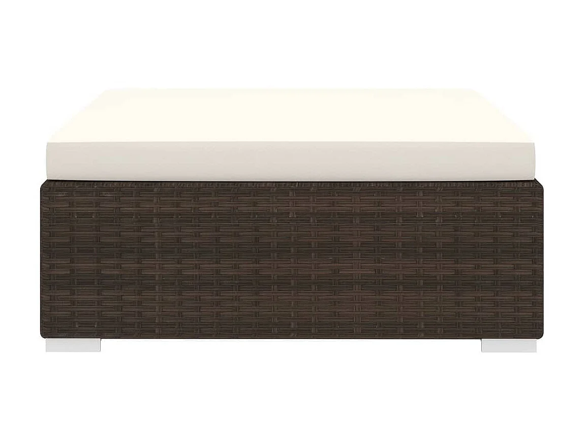 Repose-pied sectionnel 1 pc avec coussin Résine tressée Marron LQF59227