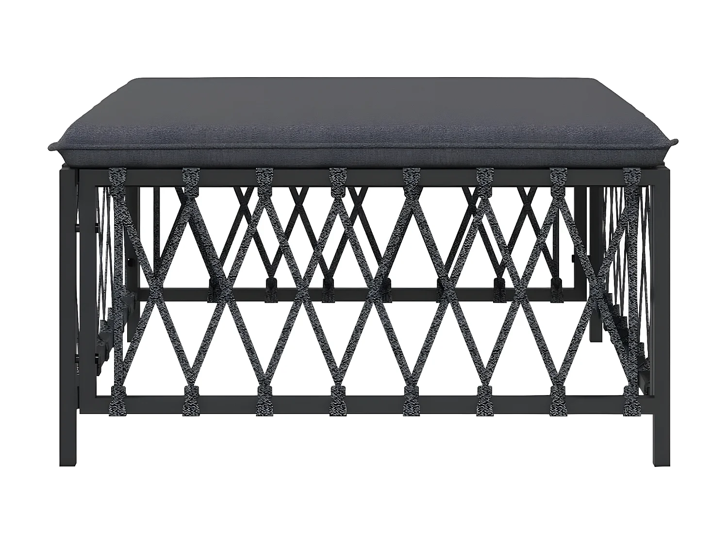 Repose-pied de jardin avec coussin anthracite tissu tissé LQF25913