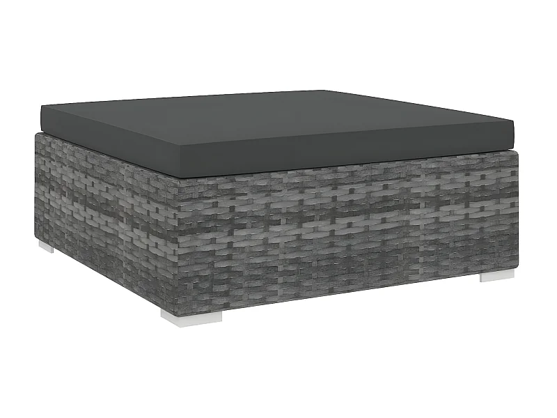 Reposapiés seccional con cojín 1 uds ratán sintético gris ES71756