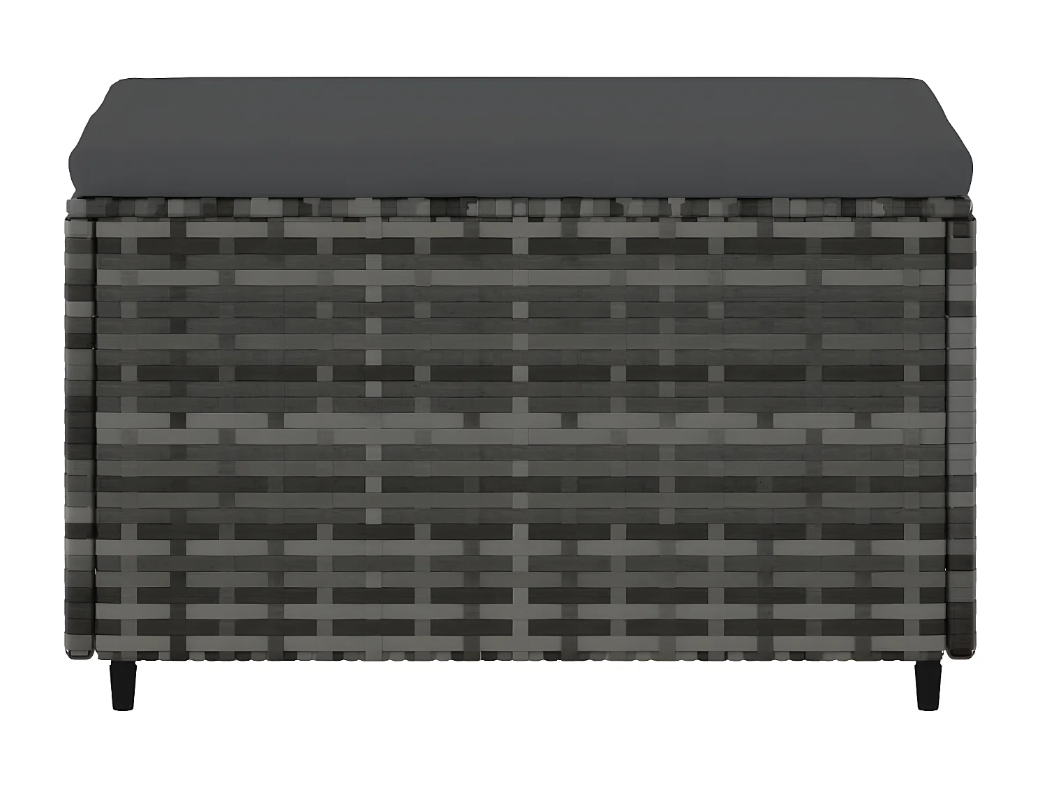 Voetensteun met kussen poly rattan grijs NL194103