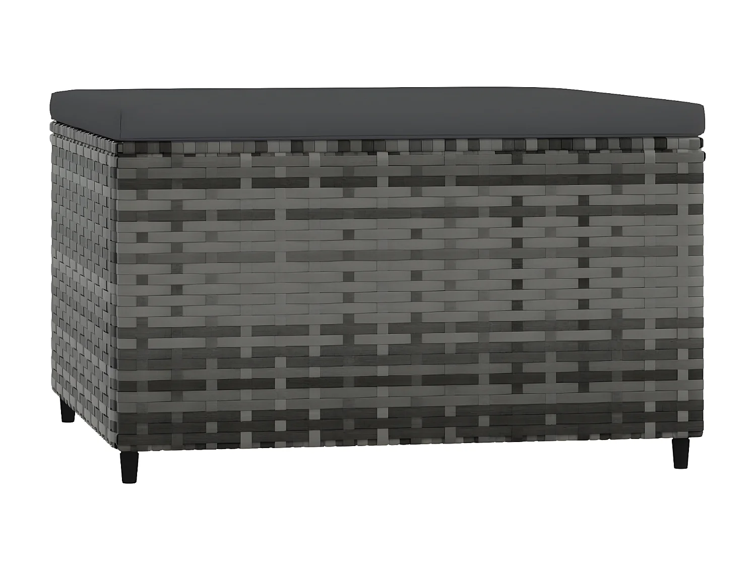 Voetensteun met kussen poly rattan grijs NL194103