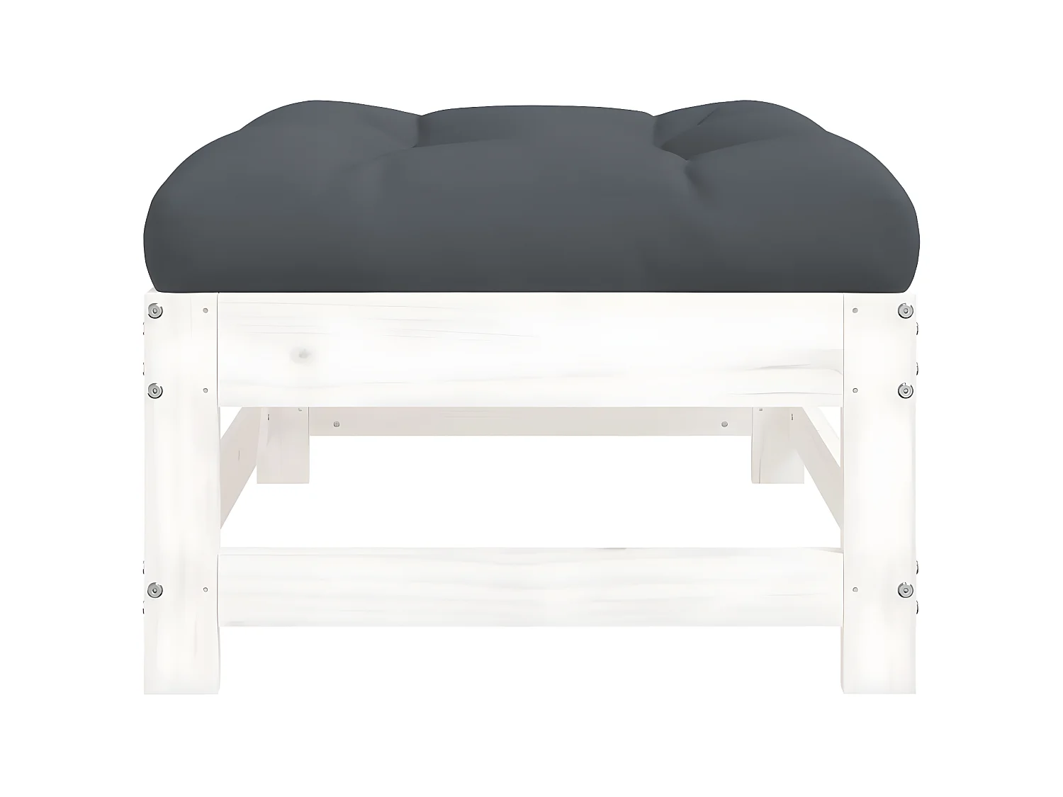 Reposapiés de jardín con cojín madera maciza de pino blanco ES14429