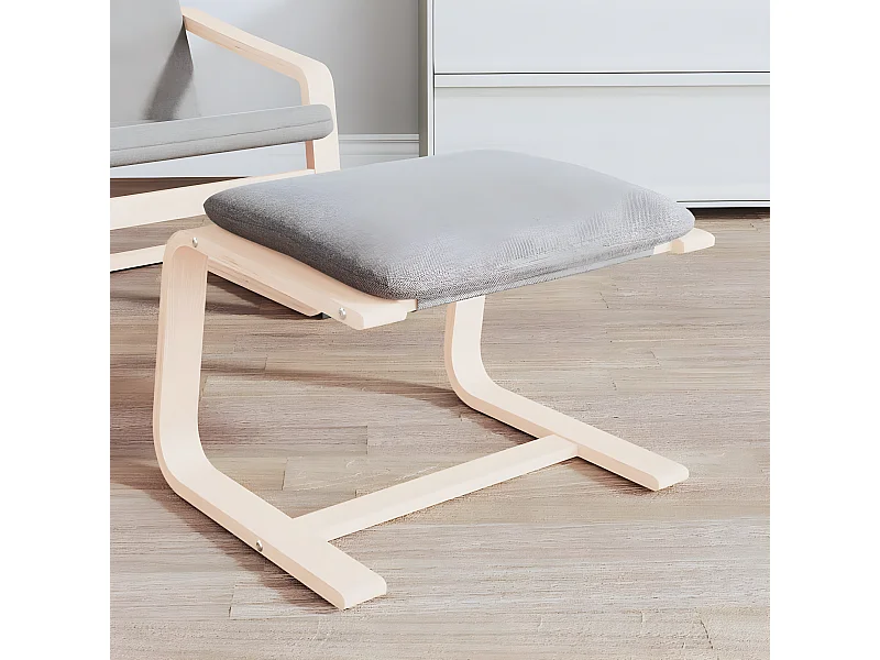 Repose-pied Gris clair 51x41x40 cm Tissu LQF58750