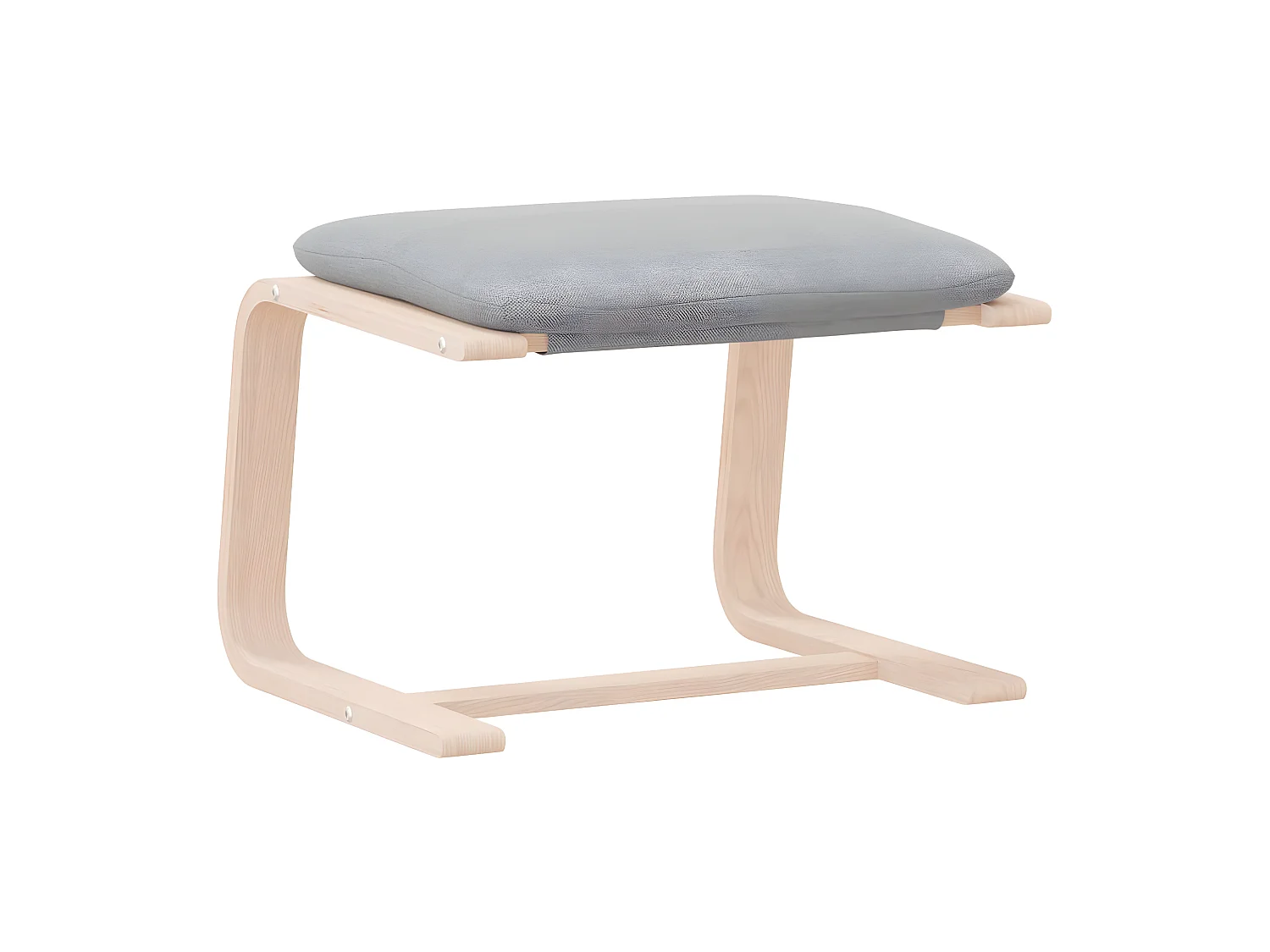 Reposapiés de tela gris claro 51x41x40 cm ES64587