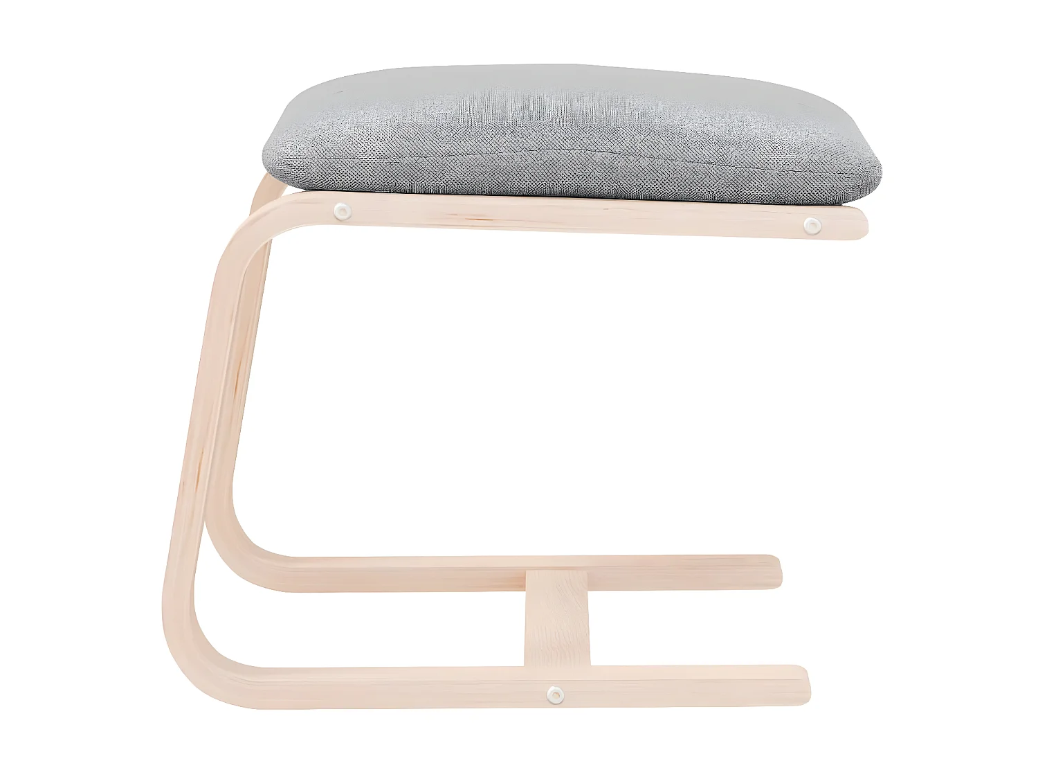 Voetenbank 51x41x40 cm stof lichtgrijs NL405031