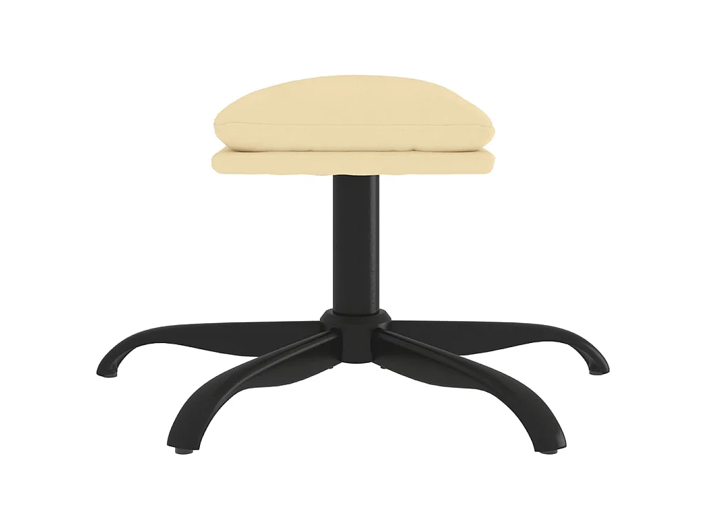 Repose-pied Blanc crème 60x60x36 cm Velours LQF78068