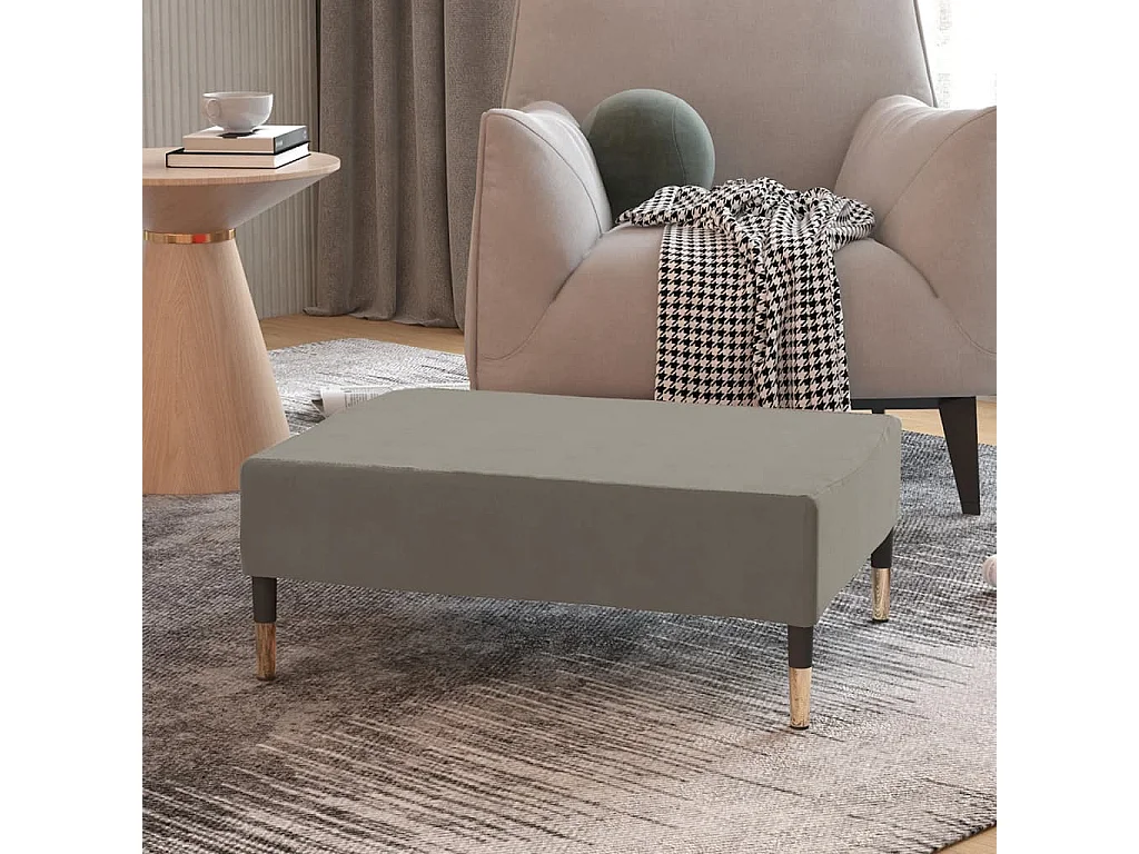 Voetenbank 78x56x32 cm fluweel lichtgrijs NL162179