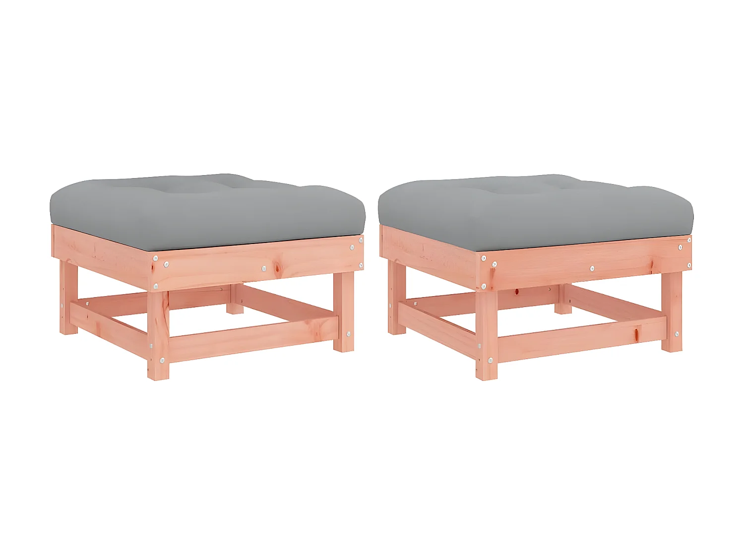 2 pcs Repose-pieds de jardin avec coussins bois massif douglas LQF37981