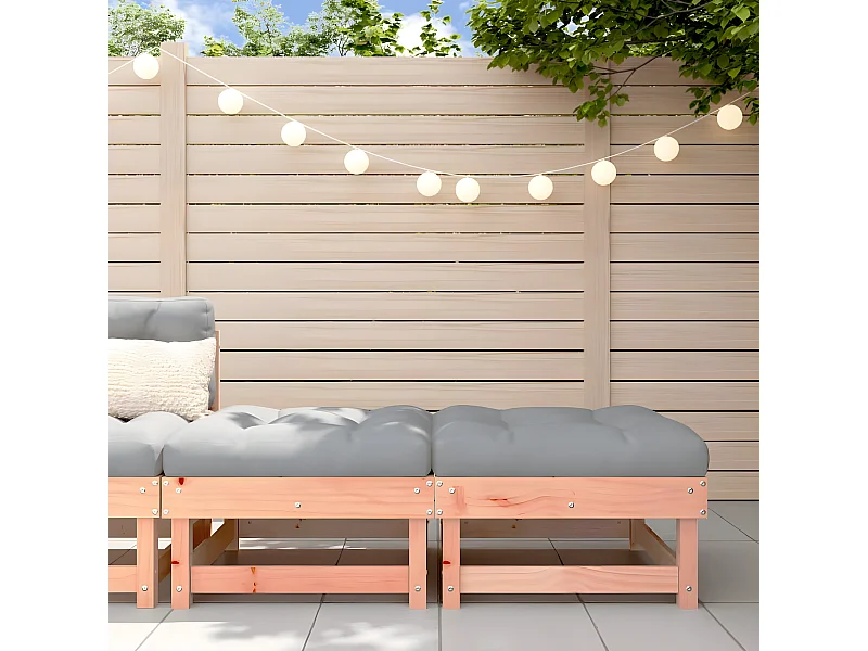 2 pcs Repose-pieds de jardin avec coussins bois massif douglas LQF37981