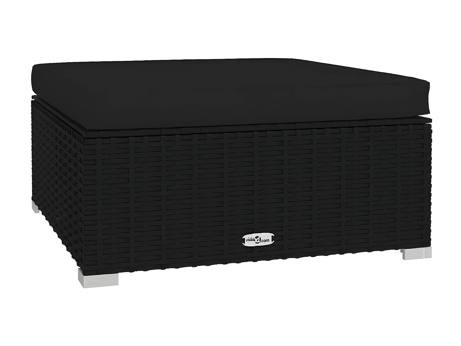 Canapé de jardin coussin Noir 70x70x30 cm Résine tressée LQF50695