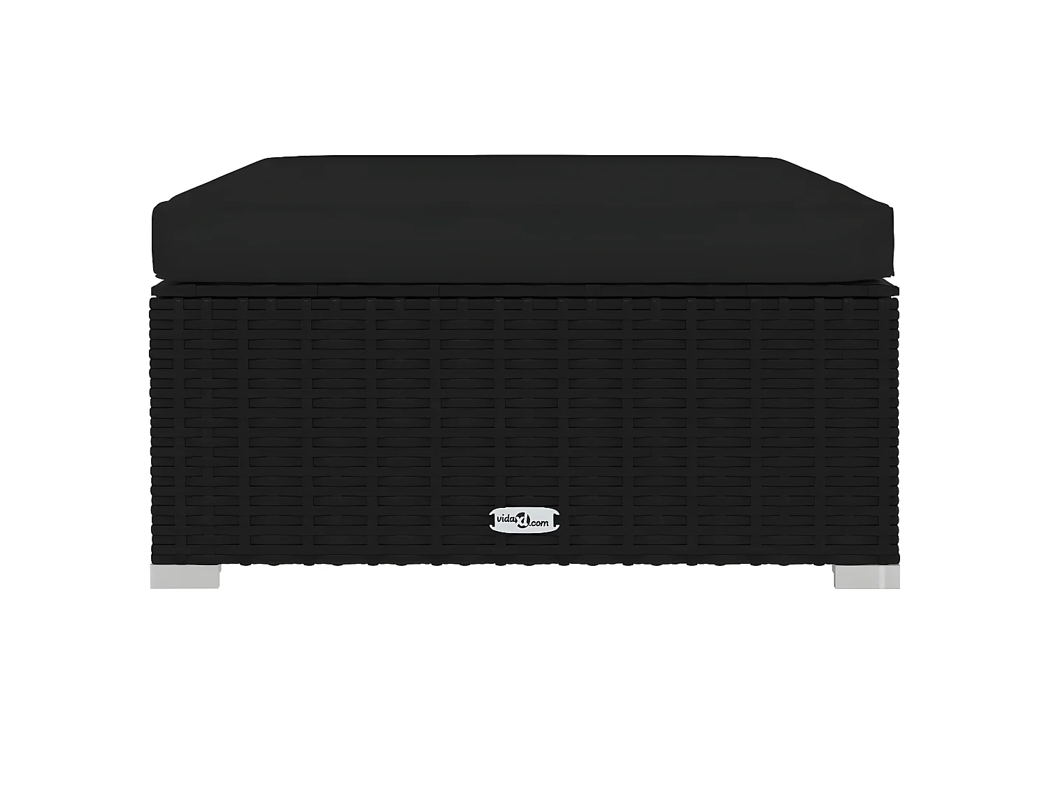 Sofá de jardín y cojín ratán sintético negro 70x70x30 cm ES68917