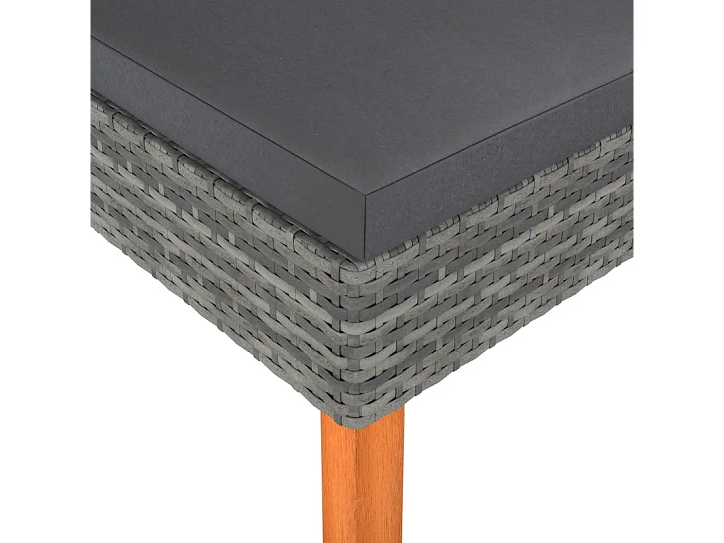 Repose-pied Résine tressée et bois d'eucalyptus massif LQF56336