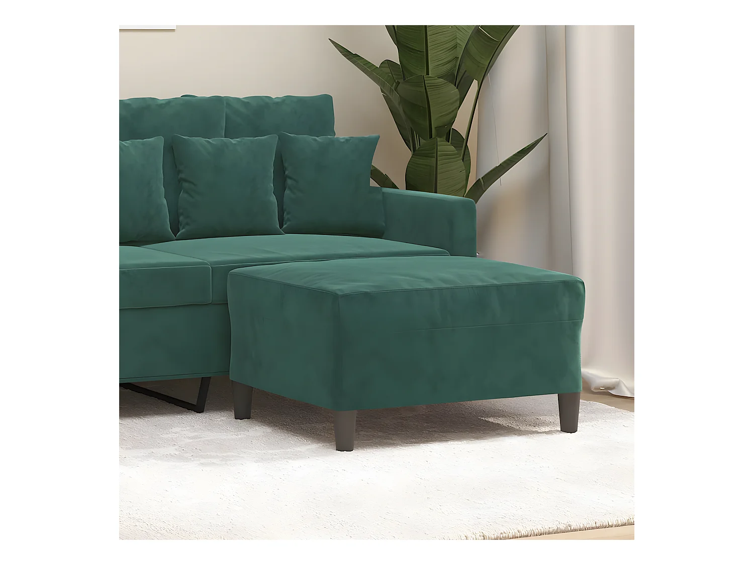 Repose-pied Vert foncé 70x55x41 cm Velours LQF72134