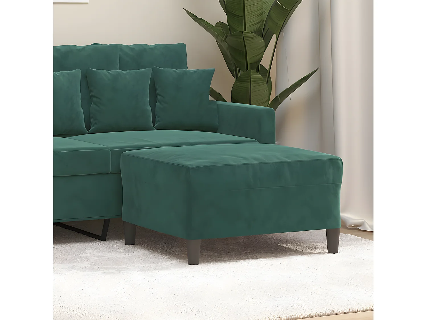 Repose-pied Vert foncé 70x55x41 cm Velours LQF72134