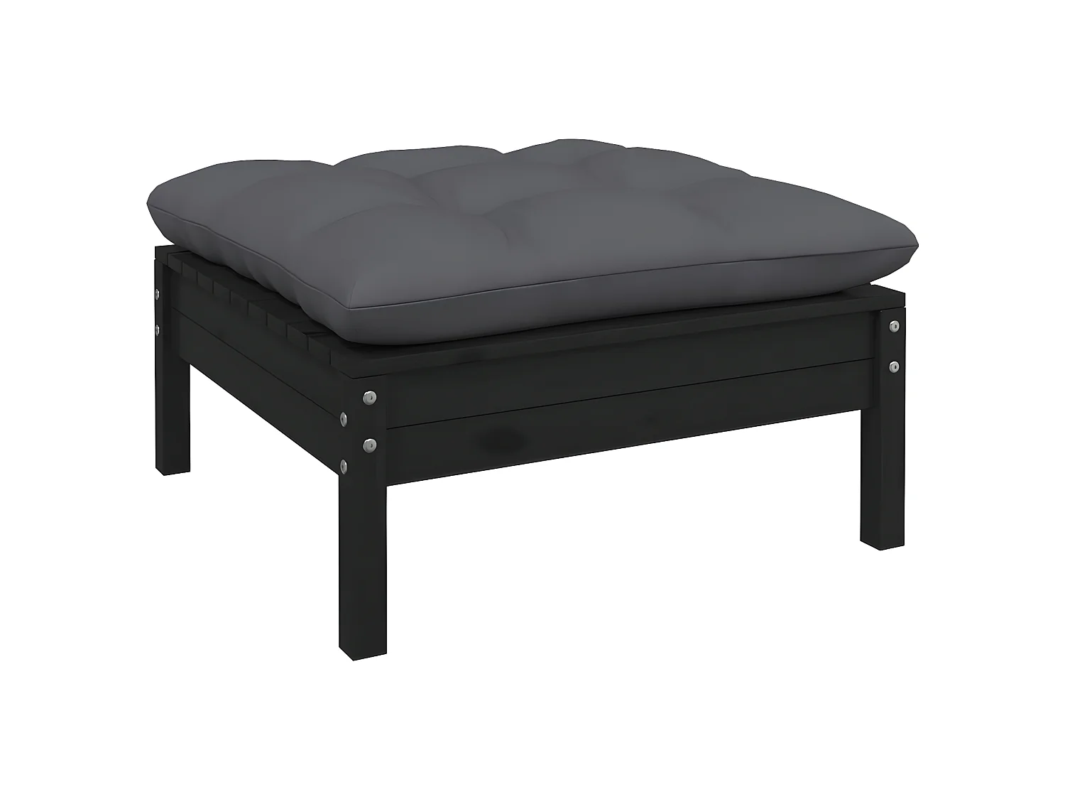Canapé de jardin avec coussin anthracite Bois de pin Noir LQF17153