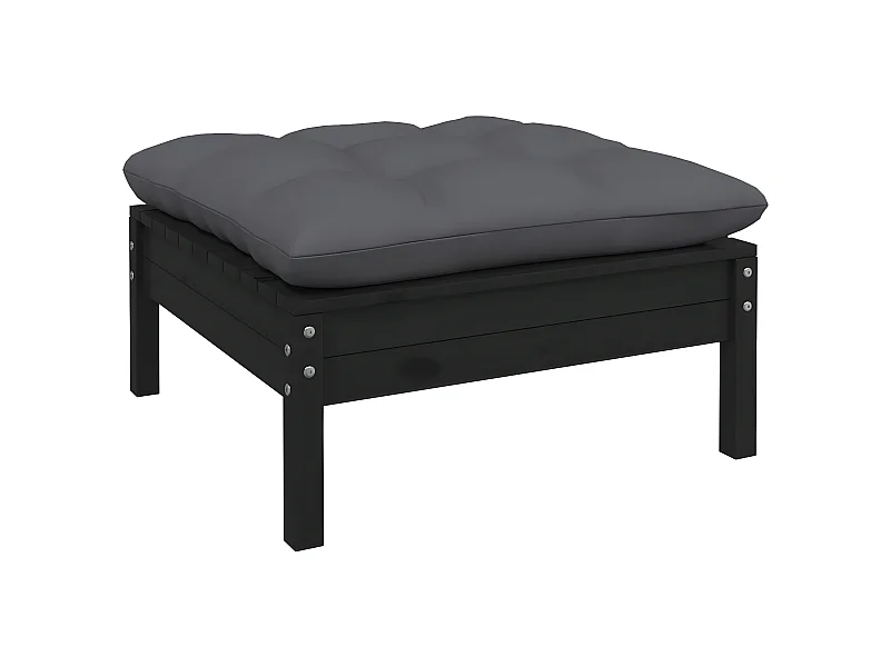 Canapé de jardin avec coussin anthracite Bois de pin Noir LQF17153
