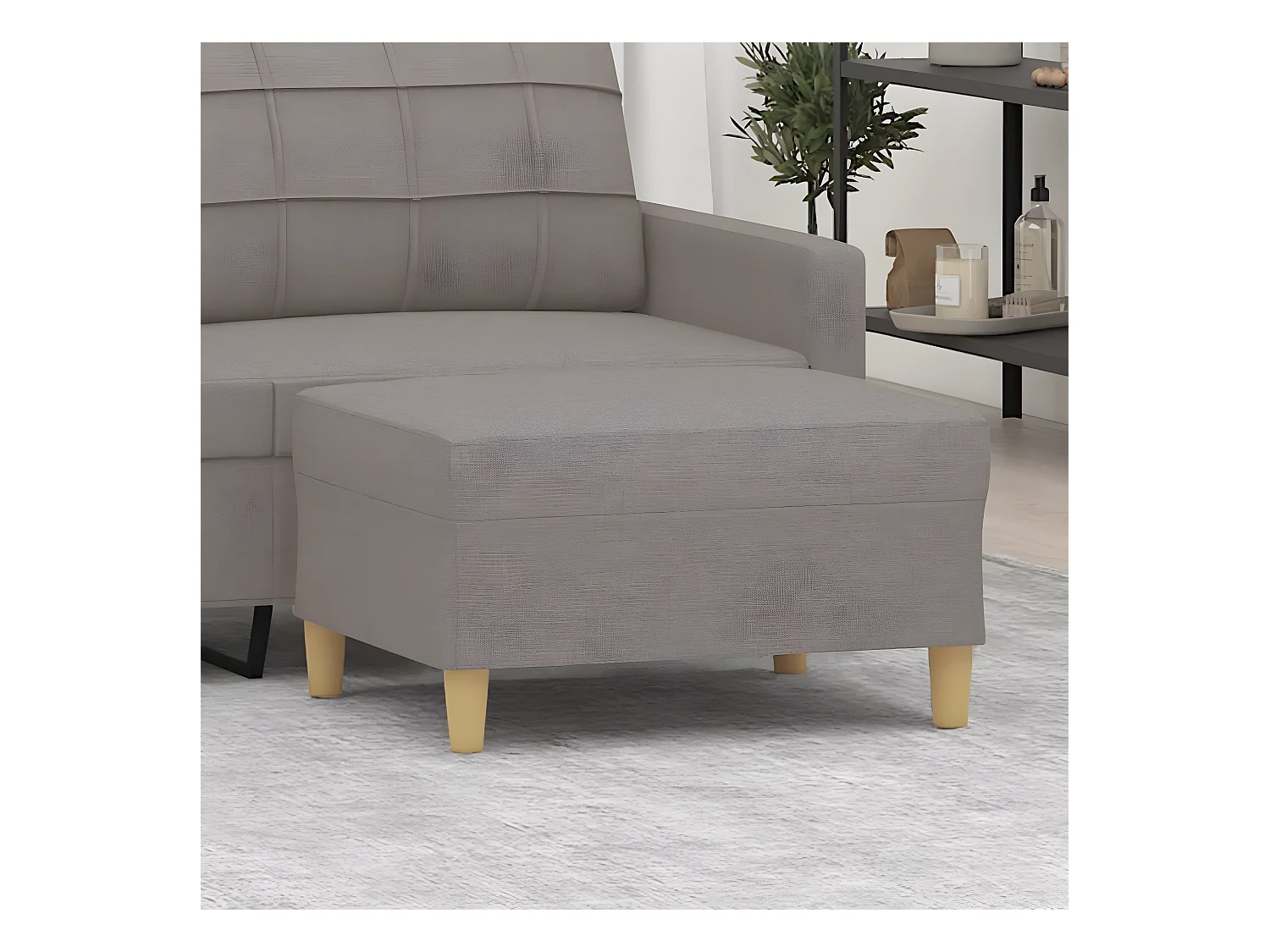 Reposapiés de tela gris taupe 70x55x41 cm ES89188