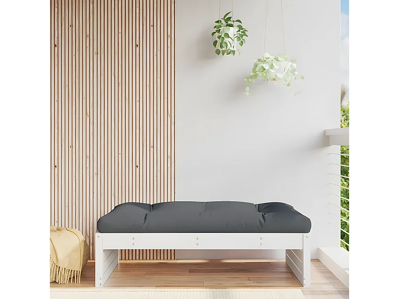 Tuinvoetenbank 120x80 cm massief grenenhout wit NL297227