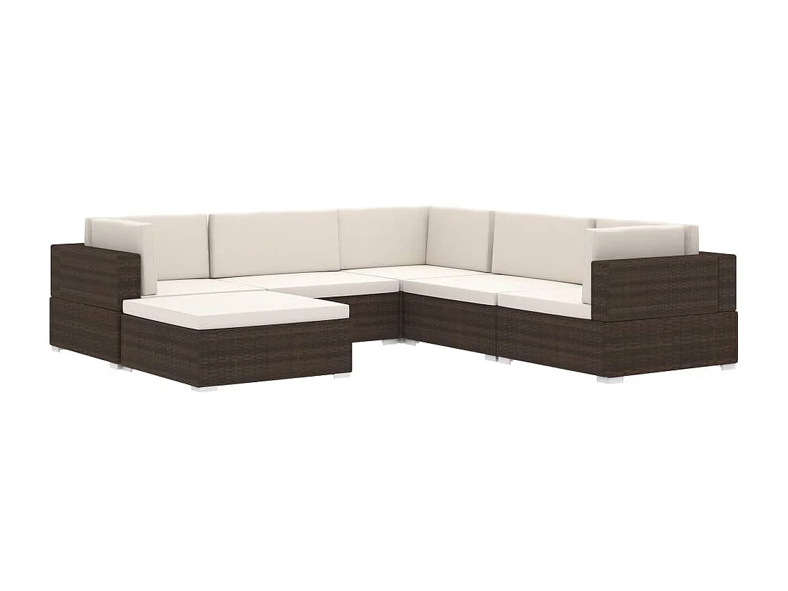 Repose-pied sectionnel 1 pc avec coussin Résine tressée Noir LQF13004