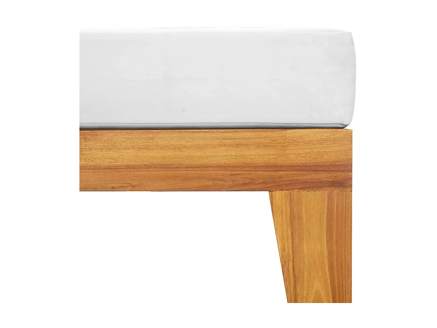 Reposapiés modular y cojín crema madera maciza de acacia ES72647