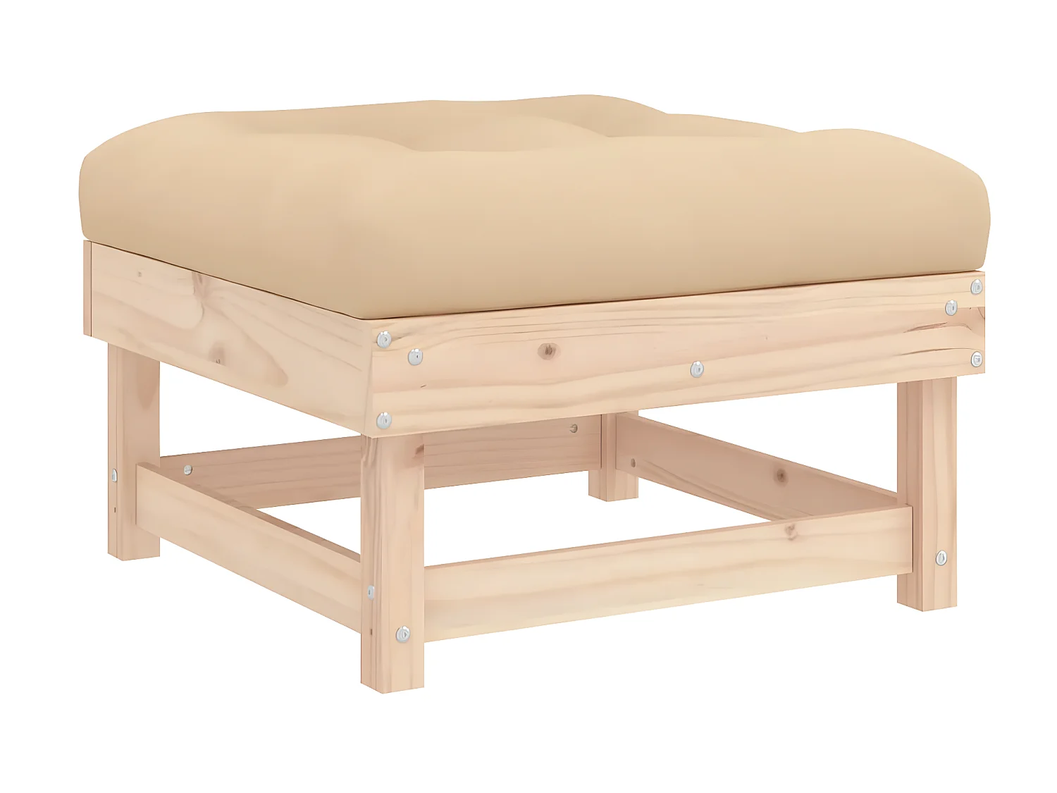 Repose-pied de jardin avec coussin bois de pin massif LQF15893