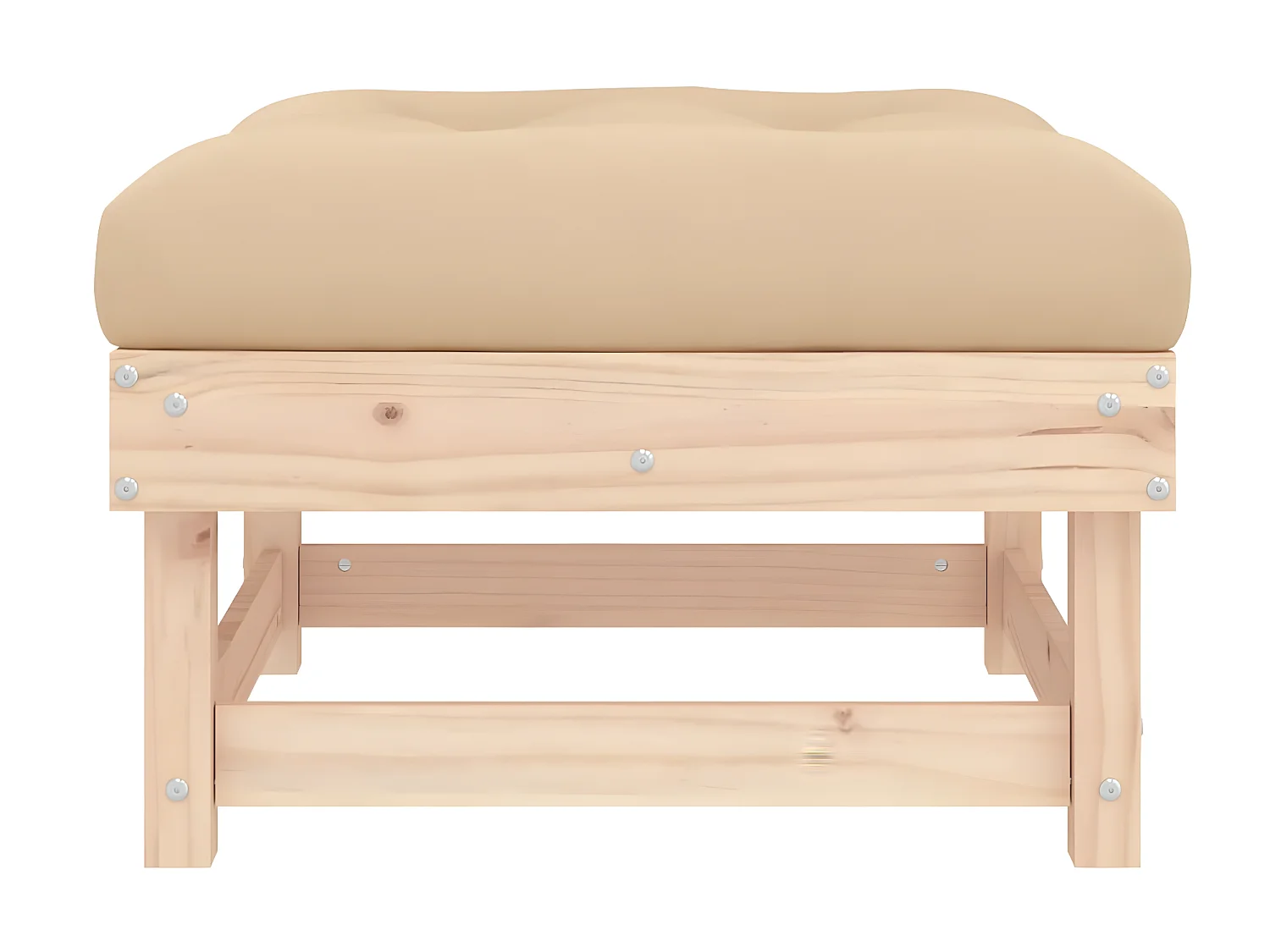 Repose-pied de jardin avec coussin bois de pin massif LQF15893