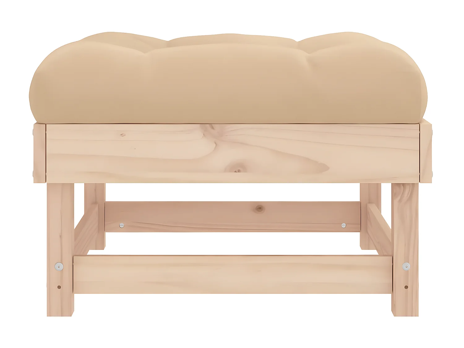 Repose-pied de jardin avec coussin bois de pin massif LQF15893