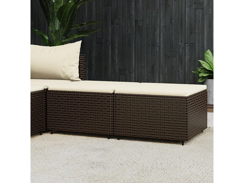 Canapés de jardin et coussins 2 pcs marron résine tressée LQF16274